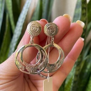 Sterling Silver Azteca Dangle Earrings